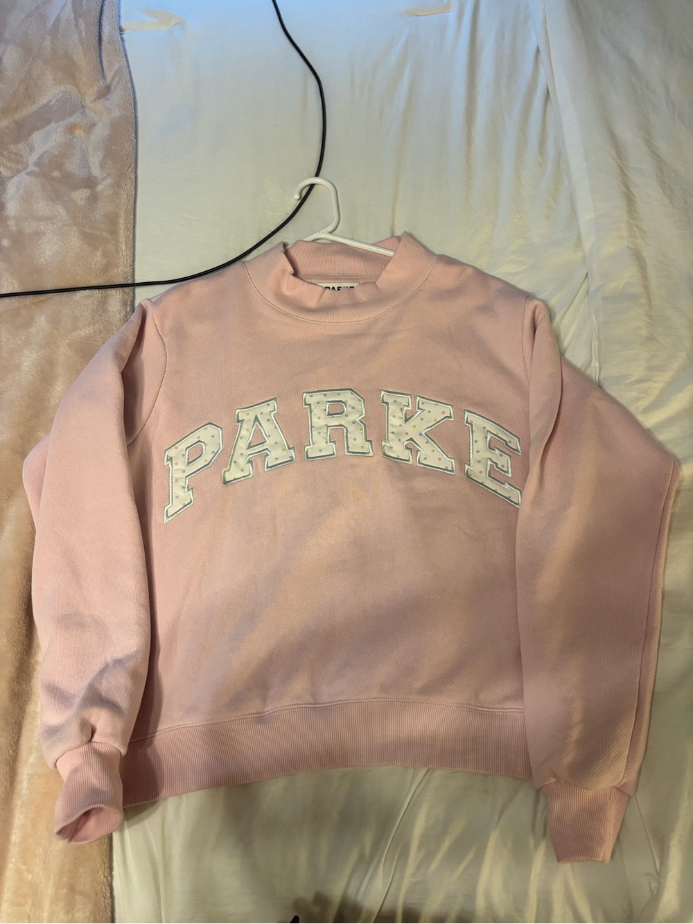 Parker Pink Mock-Neck Crew Sweatshirt for Women
